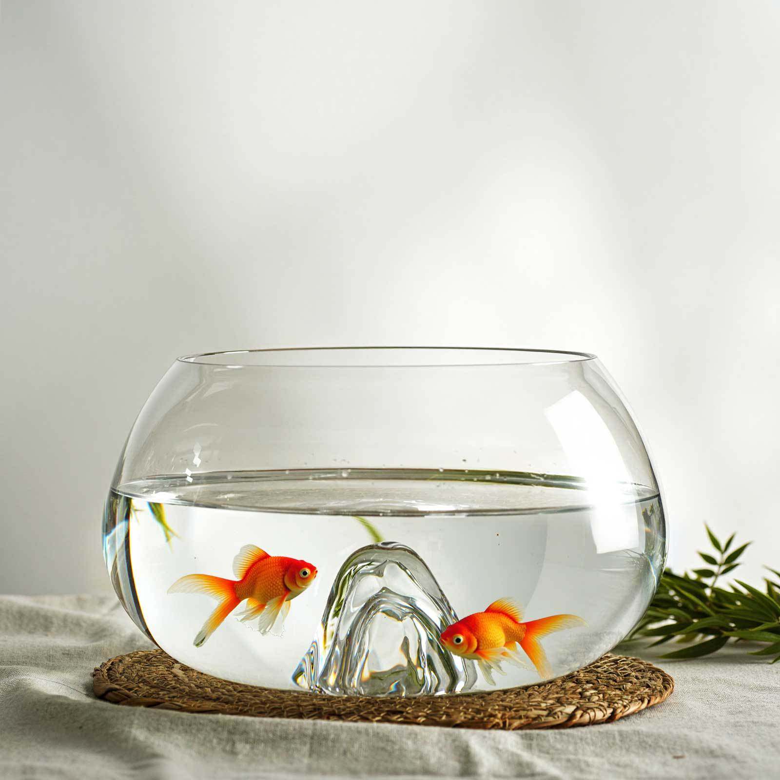 茶舍桌面摆件水培花瓶冰山小鱼缸