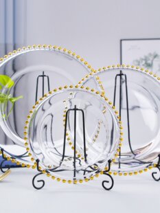 Европейская стиль Phnom Penh Glass Dip Date Жемчужная тарелка западная продовольственная пан -пан -пан западные банкет