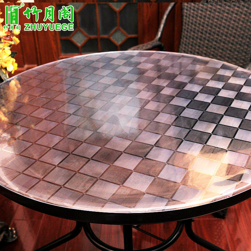 圆桌软质玻璃圆桌布透明磨砂桌垫防水茶几垫免洗PVC水晶板WDEEEE