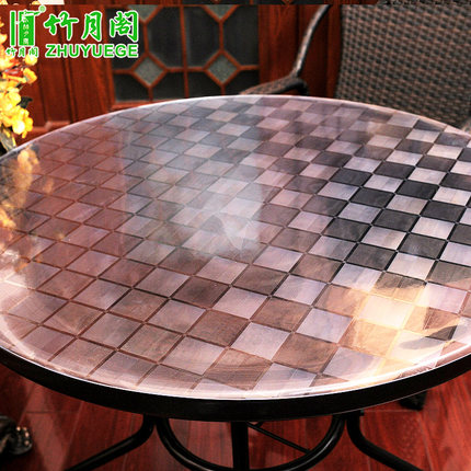 圆桌软质玻璃圆桌布透明磨砂桌垫防水茶几垫免洗PVC水晶板WDEEEE