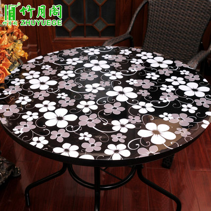 圆桌软质玻璃圆桌布透明磨砂桌垫防水茶几垫免洗PVC水晶板WDEEEE