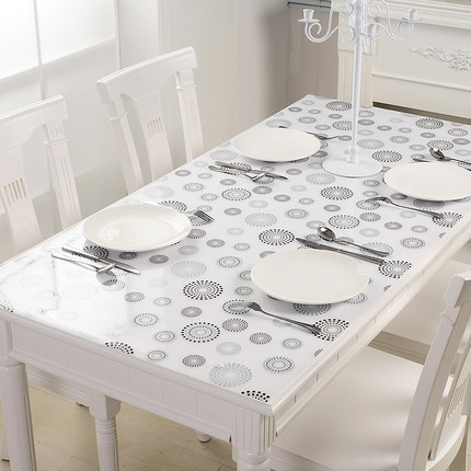 竹月阁PVC桌布软质玻璃防水防烫餐桌台布塑料茶几垫免洗磨砂透明