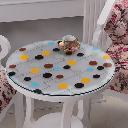 竹月阁软质玻璃圆桌桌布透明磨砂桌垫防水茶几垫免洗PVC水晶板