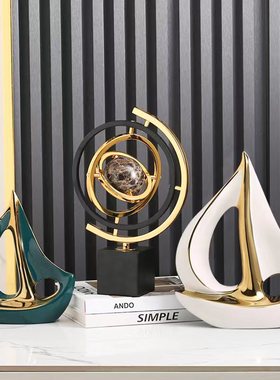 一帆风顺帆船摆件轻奢客厅酒柜电视柜高端大气P办公室书柜桌面装