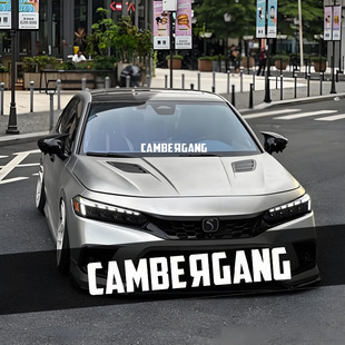 CAMBERGANG改装贴花hellaflush前挡风玻璃贴汽车低趴贴纸JDM车贴