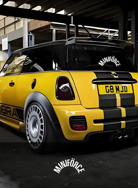 适用于MINIFORCE宝马迷你后窗玻璃F56车贴纸cooper个性COUNTRYMAN