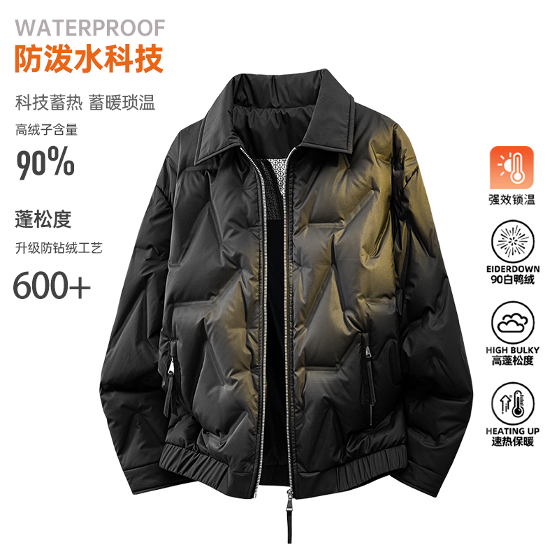 BREAKSHELL美式立领亮面羽绒服