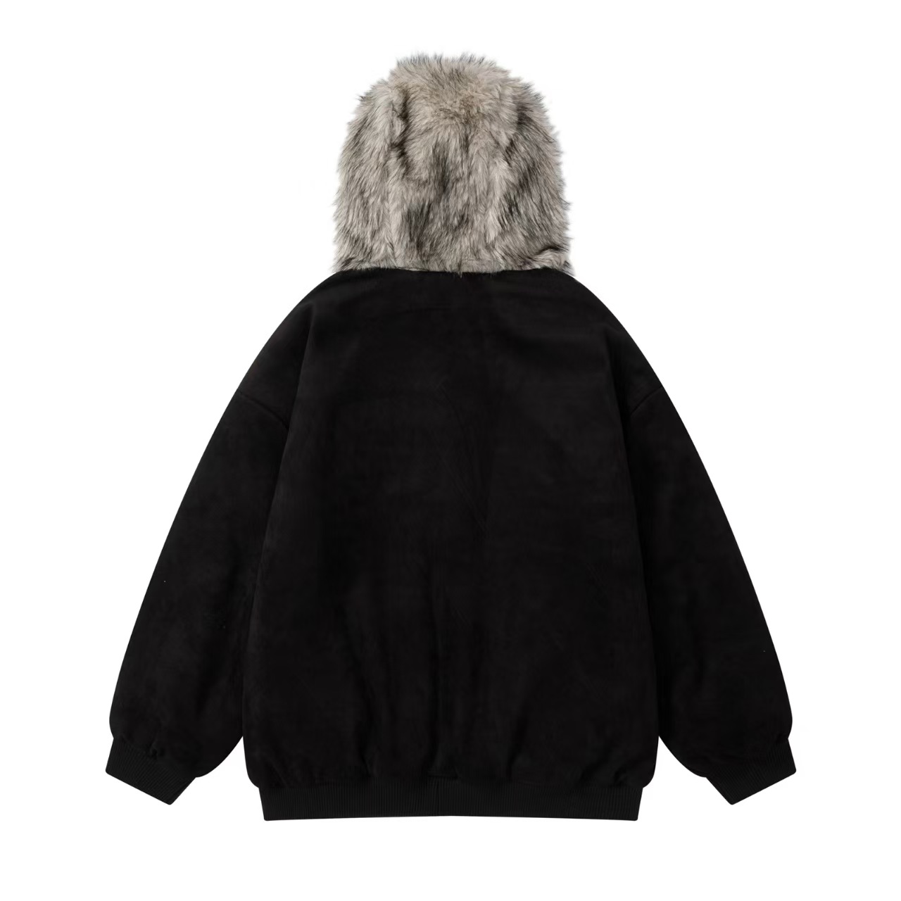 chaonime美式复古刺绣座山雕双面穿棉服外套女2025宽松潮棉衣上衣