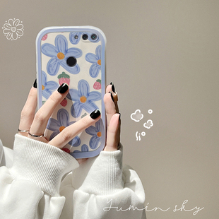 适用于华为nova2手机壳2s防摔硅胶全包nova2plus简约花朵男女新款