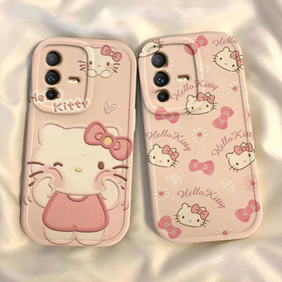 适用于vivos12手机壳可爱卡通hellokitty凯蒂猫女学生新款硅胶软壳防摔全包镜头小众高级高颜值网红保护套薄
