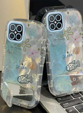 适用realme真我neo7turbo手机壳新款gt7/gt6/GTneo5se/3/2t防摔realme14pro+网红13镜面11/10pro蓝色海洋世界