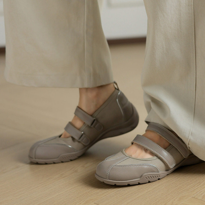 牛皮版~芭蕾风玛丽珍鞋女2025新款休闲百搭魔术贴增高5厘米德训鞋,户外/登山/野营/旅行用品,登山鞋/徒步鞋,淘宝优惠券,粉丝福利购,淘宝优惠卷