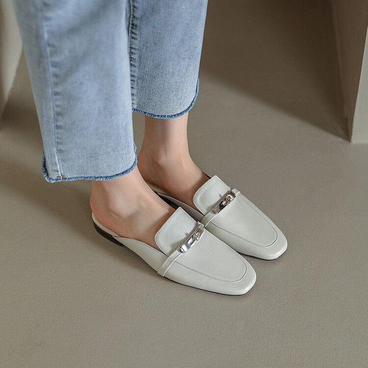 巨软~里外全皮穆勒拖2025春夏休闲包头半拖鞋平底低跟女凉鞋,运动鞋new,跑步鞋,淘宝优惠券,粉丝福利购,淘宝优惠卷