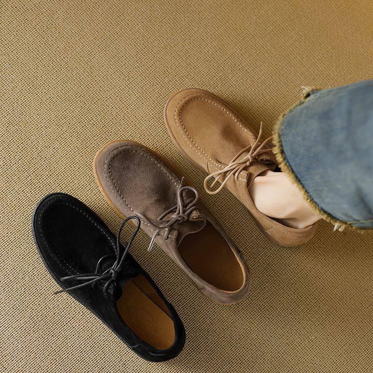 翻毛皮~暴走老钱风~厚底乐福鞋女2025新款真皮平底单鞋休闲豆豆鞋,童鞋/婴儿鞋/亲子鞋,帆布鞋,淘宝优惠券,粉丝福利购,淘宝优惠卷