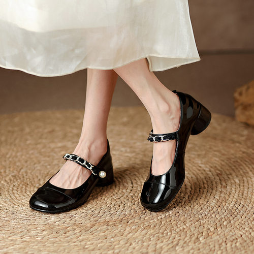 小香风复古法式玛丽珍鞋春秋拼色伴娘鞋日常可穿晚风温柔单鞋配裙