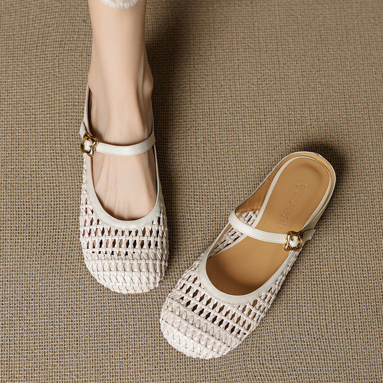 乖乖拖鞋 法式度假风镂空编织平底穆勒半拖玛丽珍包头凉鞋女外穿,户外/登山/野营/旅行用品,登山鞋/徒步鞋,淘宝优惠券,粉丝福利购,淘宝优惠卷