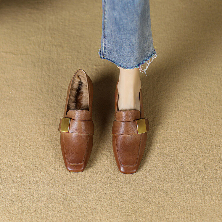 复古单鞋女2023春季新款女鞋尖头粗跟低帮鞋深口中跟小皮鞋,流行男鞋,马丁靴,淘宝优惠券,粉丝福利购,淘宝优惠卷