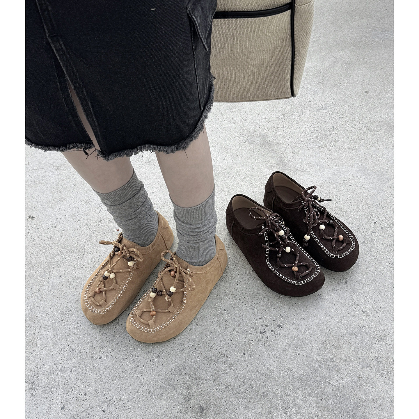 真皮内增高深口单鞋翻毛皮纯色袋鼠鞋女款2025新款秋冬女鞋勃肯鞋