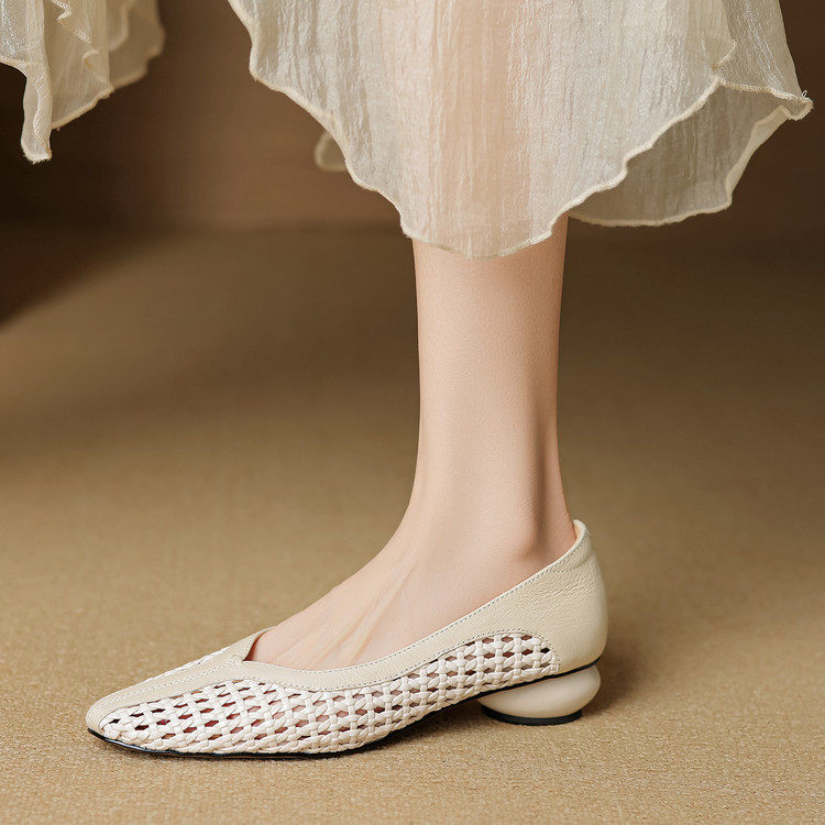 法式复古镂空编织凉鞋女2025新款夏季外穿鱼嘴鞋后空松紧带单鞋新,流行男鞋,马丁靴,淘宝优惠券,粉丝福利购,淘宝优惠卷