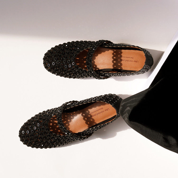 2025春夏新款水钻圆孔网眼芭蕾舞鞋女平底一字扣带玛丽珍镂空凉鞋,流行男鞋,马丁靴,淘宝优惠券,粉丝福利购,淘宝优惠卷