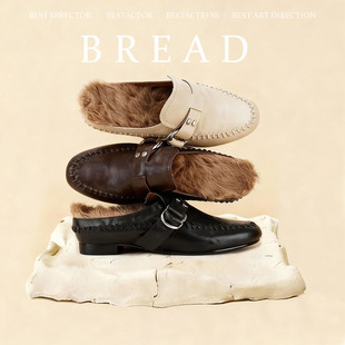 毛毛穆勒拖鞋女外穿通勤百搭小皮鞋懒人一脚蹬高级感加绒包头拖女