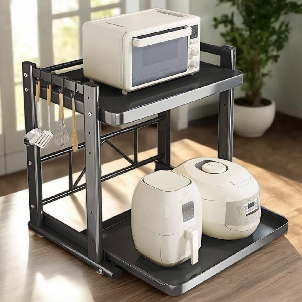 厨房家用电器多功能收纳架抽拉式置物微波炉烤箱电饭煲双层台面用,厨房/烹饪用具,抹布架/厨房清洁收纳架,淘宝优惠券,粉丝福利购,淘宝优惠卷