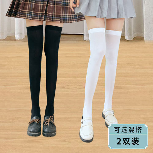 女童JK袜夏季过膝袜白色半截袜子
