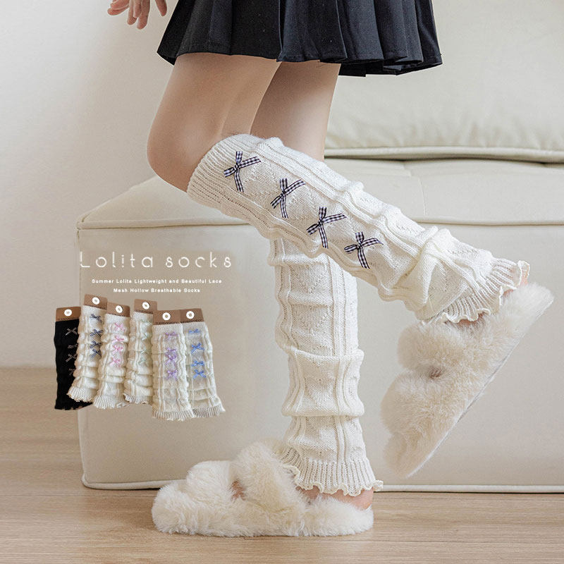 女童袜套秋冬季保暖针织护腿套洛丽塔公主小女孩护膝宝宝过膝脚套