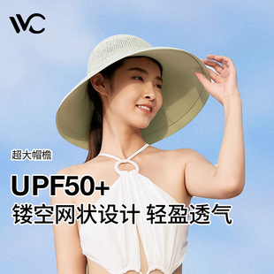 vvc镂空渔夫帽防晒帽女夏大帽檐遮脸太阳帽出游防紫外线遮阳盆帽