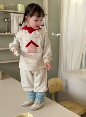 小树家 sugar苏格2026秋款女宝卡通连帽外套卫衣卫裤运动套装