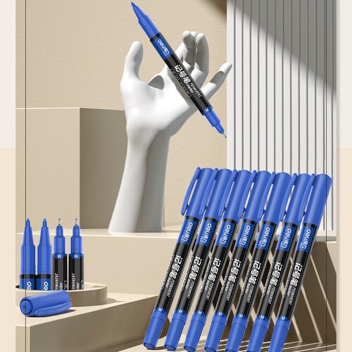 得力S831勾线笔0.5mm/1.2高光绘画笔学生不易褪色红快干快递物流