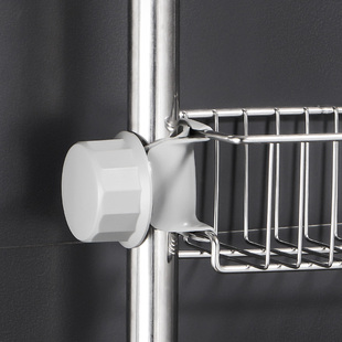 水龙头圆管方管置物架配件塑料件卡扣免打孔固定花洒沥水架连接件