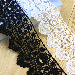 下摆黑白色蕾丝刺绣衣服裙边diy装 服装 包邮 饰布料宽10cm 花边辅料