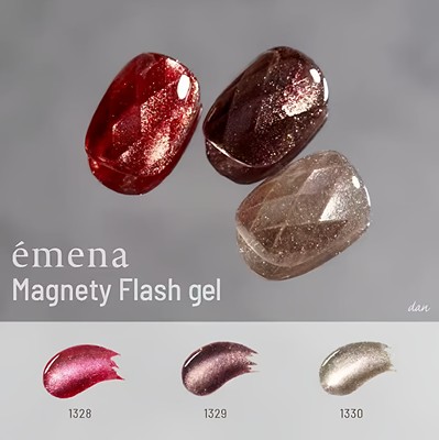 2025 日本小布 Emena 圣诞红系列 碎钻猫眼胶 甲油胶 1328-1330