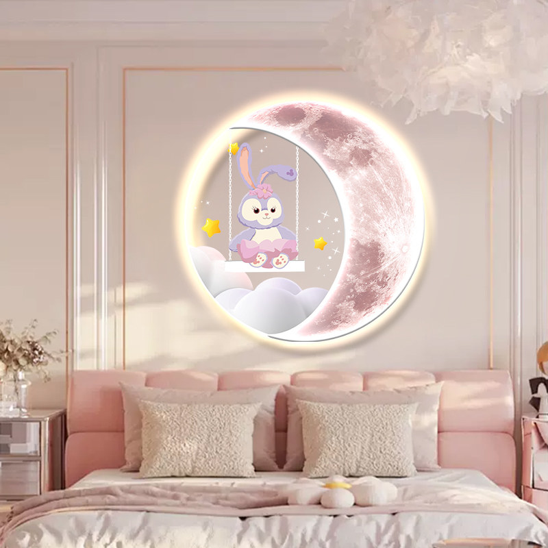 星黛露儿童房装饰画壁灯卡通led灯画女孩房床头画卧室背景墙挂画,家居饰品,现代装饰画,淘宝优惠券,粉丝福利购,淘宝优惠卷