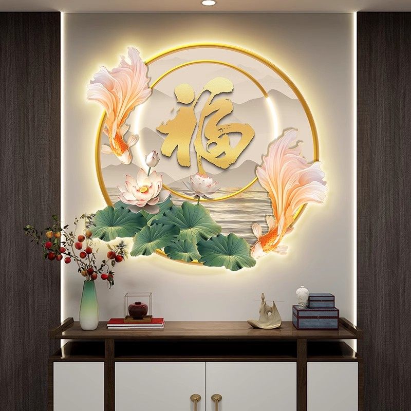 新中式入户玄关装饰画2026新款图片