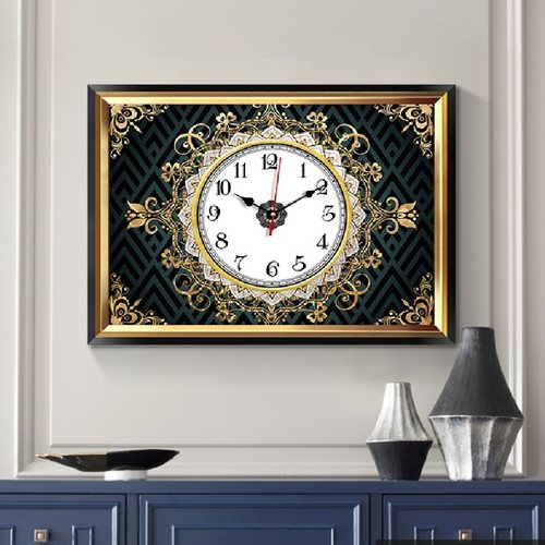 美式轻奢电表箱装饰画带钟表