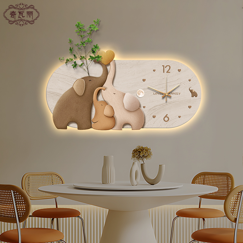 一家人餐厅大象装饰画奇瓦丽简约