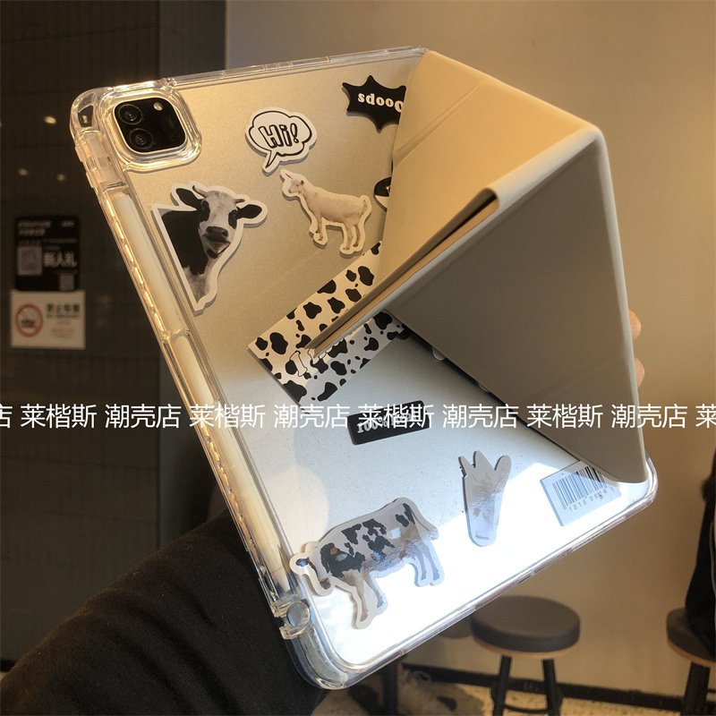 3+y折可吸屏横竖支架亚克力适用iPad11代2025保护套Pro11寸10.2带笔槽9.7苹果a2602卡通防摔air56平板壳A1822