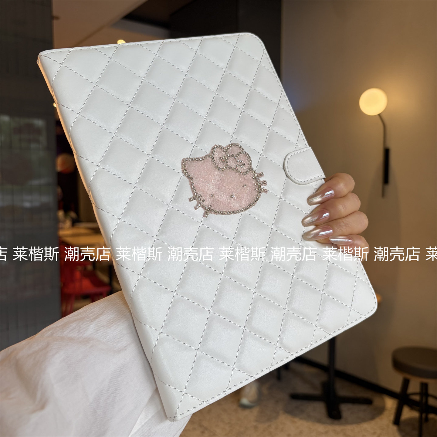 蕾丝边钻菱格纹适用苹果iPad11代A16保护套air456第7/8/9代10.2寸可爱10.9卡通A2759防摔Pro11搭扣12.9硅胶壳