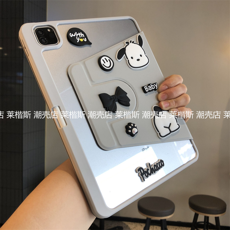 帕恰狗360度旋转亚克力适用iPadPro保护套2024新款11寸10.2笔槽9.7寸苹果10代987防弯Air654全包13寸12.9硬壳