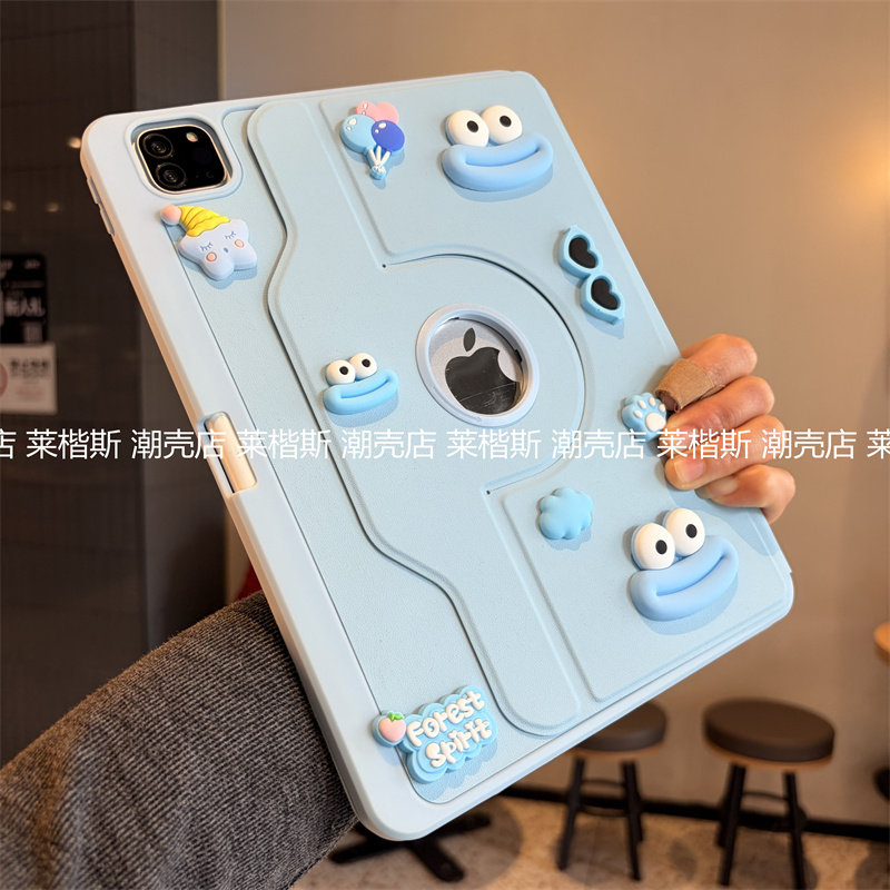 香肠嘴立体360度旋转支架适用iPad Air8保护套2026款苹果10代Pro11寸10.2寸9.7笔槽a2197亚克力air7平板壳a16