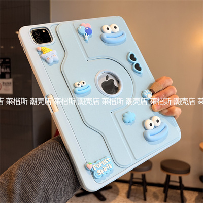 香肠嘴立体360度旋转支架适用iPad Air8保护套2026款苹果10代Pro11寸10.2寸9.7笔槽a2197亚克力air7平板壳a16