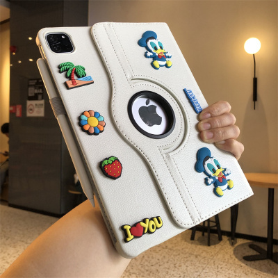 diy立体旋转壳适用苹果ipad11代2025保护套2026新款Air可爱7/8/9代10.2平板Pro11卡通十防摔9.7寸迷你456皮套