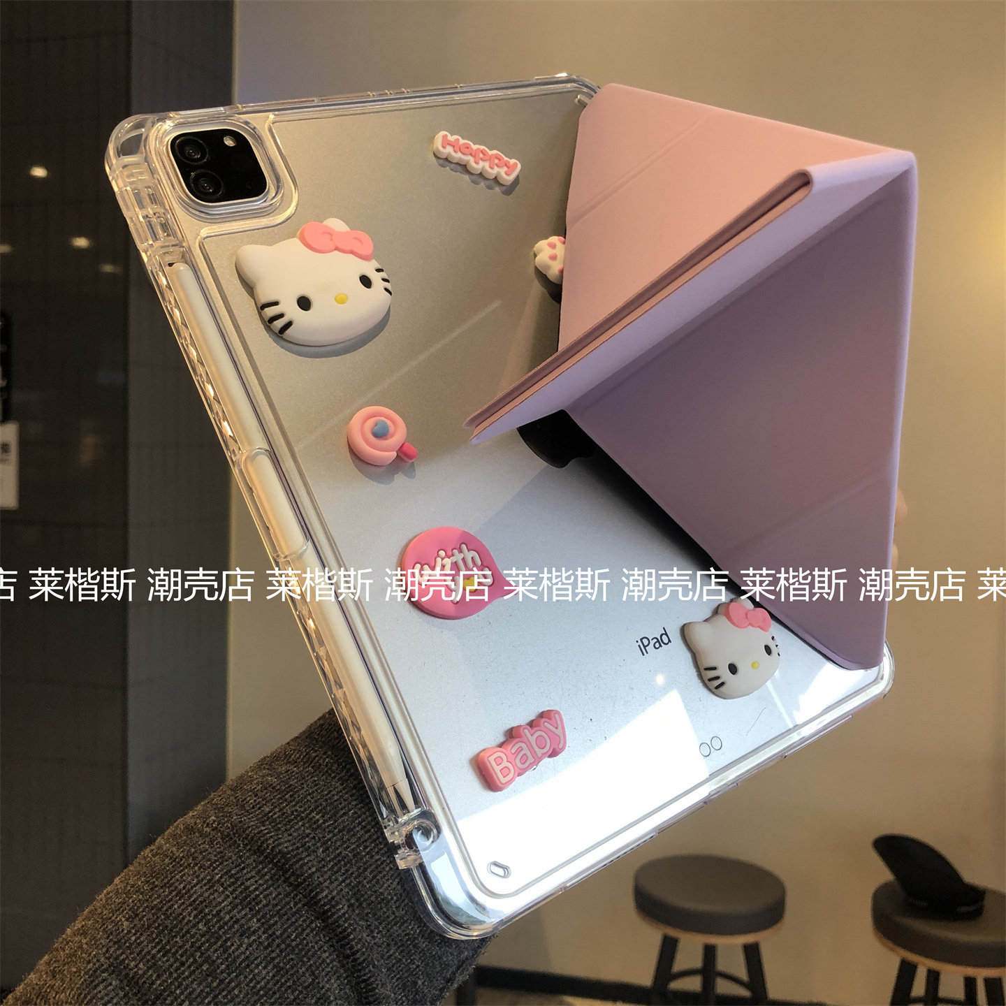 可爱卡通3+Y折叠支架翻盖适用iPad11代2025款保护套Air456笔槽Pro11寸苹果10.2全包9.7亚克力a2696可吸附外壳