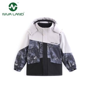 尼韦兰正品男童三防滑雪服2025新款加厚保暖连帽棉服大童户外服