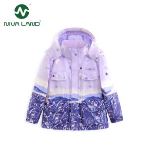 尼韦兰女童三防滑雪服冬季加厚棉服外套中大童户外服【紫琼飞羽】