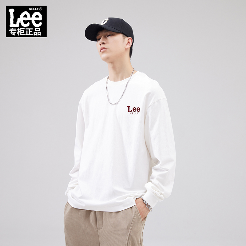 Lee2025秋季新款纯棉长袖T恤男宽松休闲圆领打底衫百搭上衣卫衣