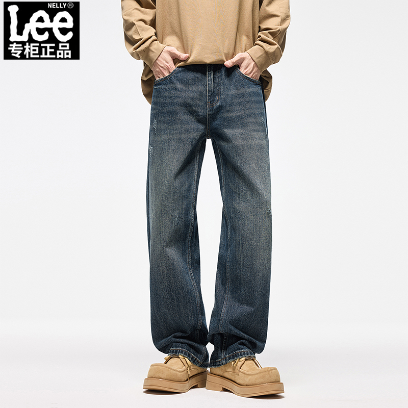 Lee2025春秋新款宽松直筒牛仔裤