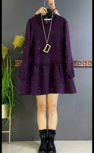 秋季新款飞边领口长袖打底衫女大码女装韩版宽松遮肉上衣女大码衫